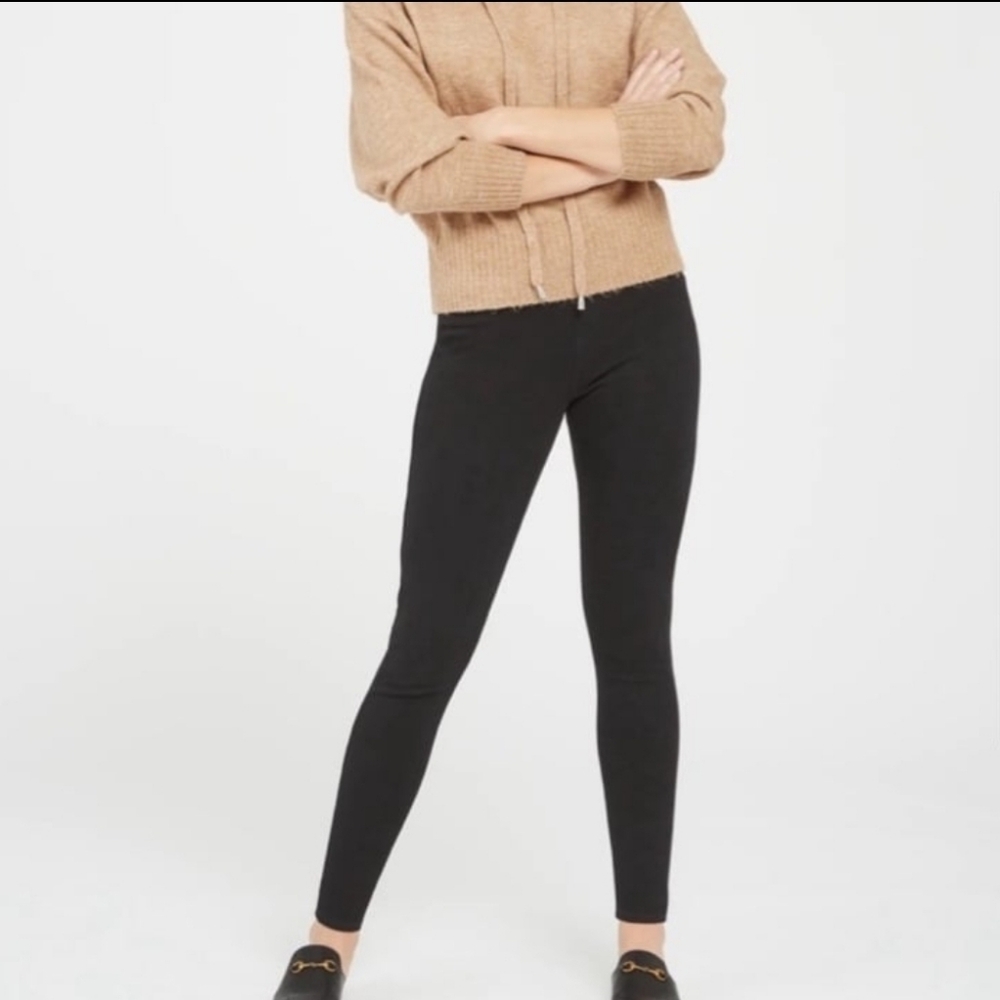 Spanx Jean-ish‎ Ankle Leggings Black Stretch Slimming Pants Size Large